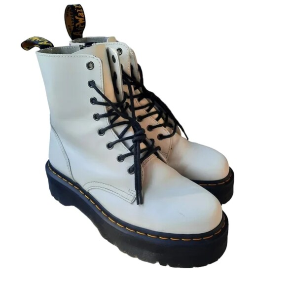 Dr. Doc Martens Platform Jadon White AirWay Combat Boots High Top W10 Y2k 90s